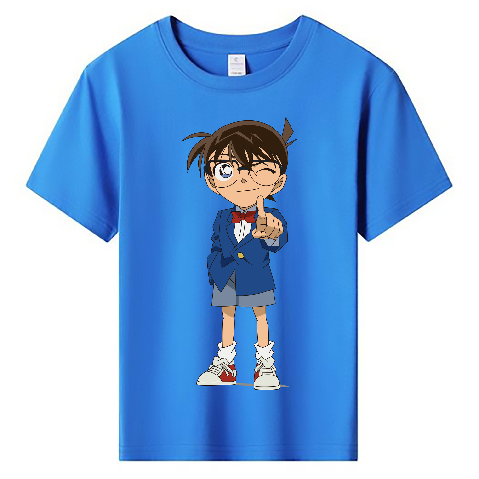 （画像用） 名探偵コナン 江戸川 コナン Detective Conan Conan Edogawa 綿100％キッズTシャツ（フロントプリント）